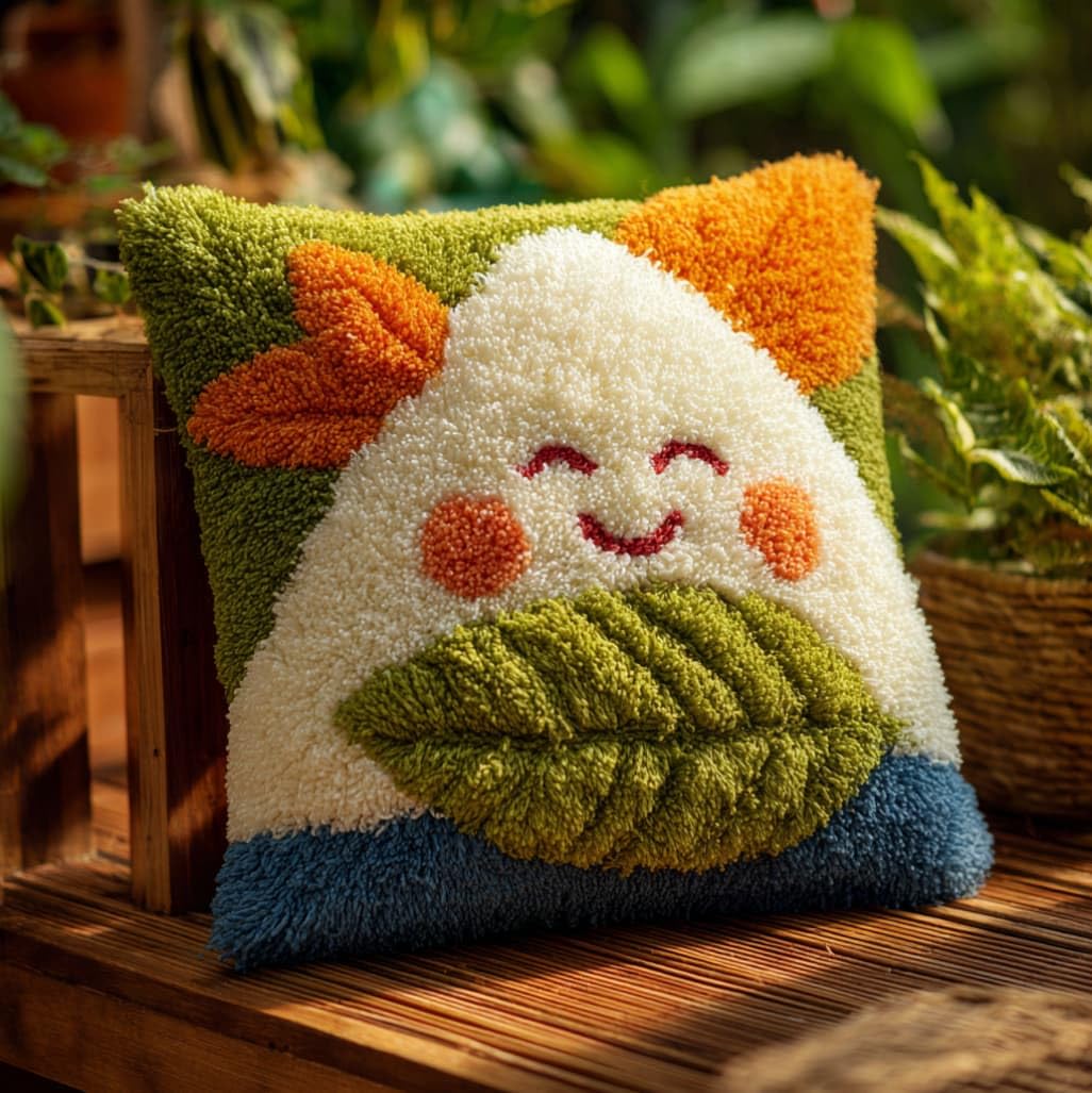 AxiangziK Creative Latch Hook Pillow Kit,Dragon Boat Festival Zongzi