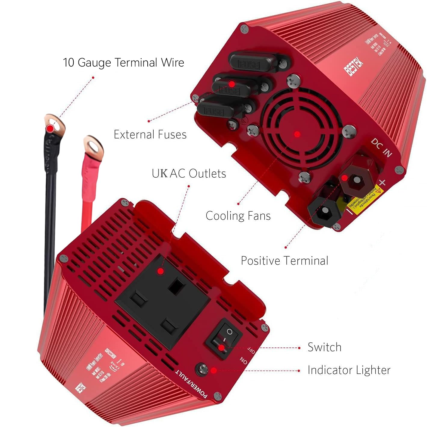 1 inversor de potencia de 1000 W de Bestek.