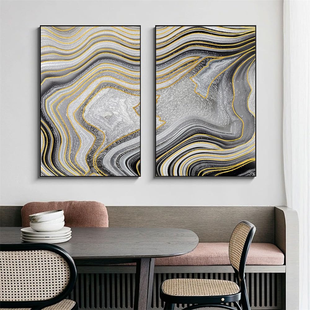WBYZAC Set of 2-Canvas Print Painting Abstract Line Pattern Modern Art Style Living Room Dining Room Porch Bedroom Desktop Home Office Decoration-40 * 50cm (No Frame)