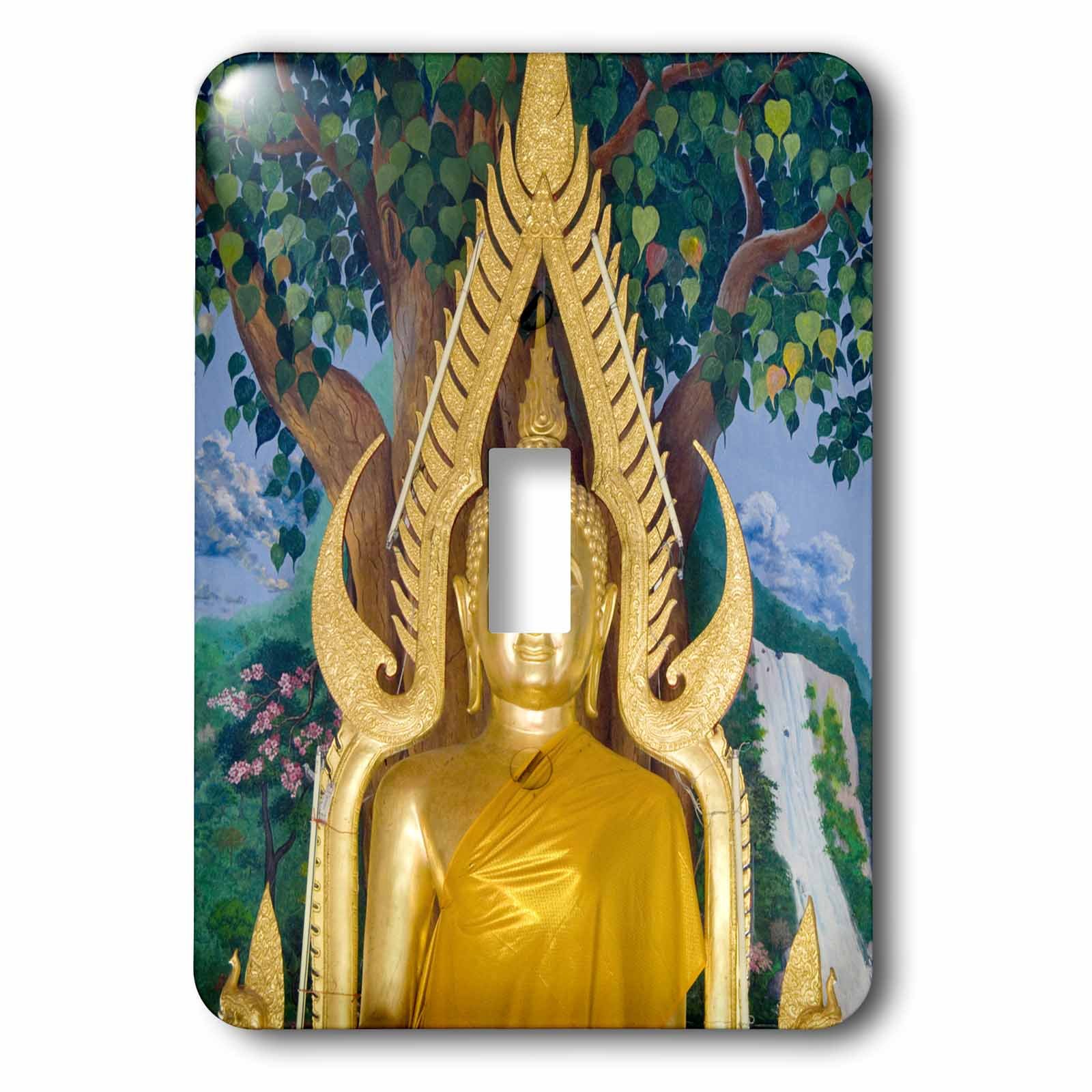 Interrupteur à bascule unique décoratif motif Bouddha doré Thaïlande de qualité