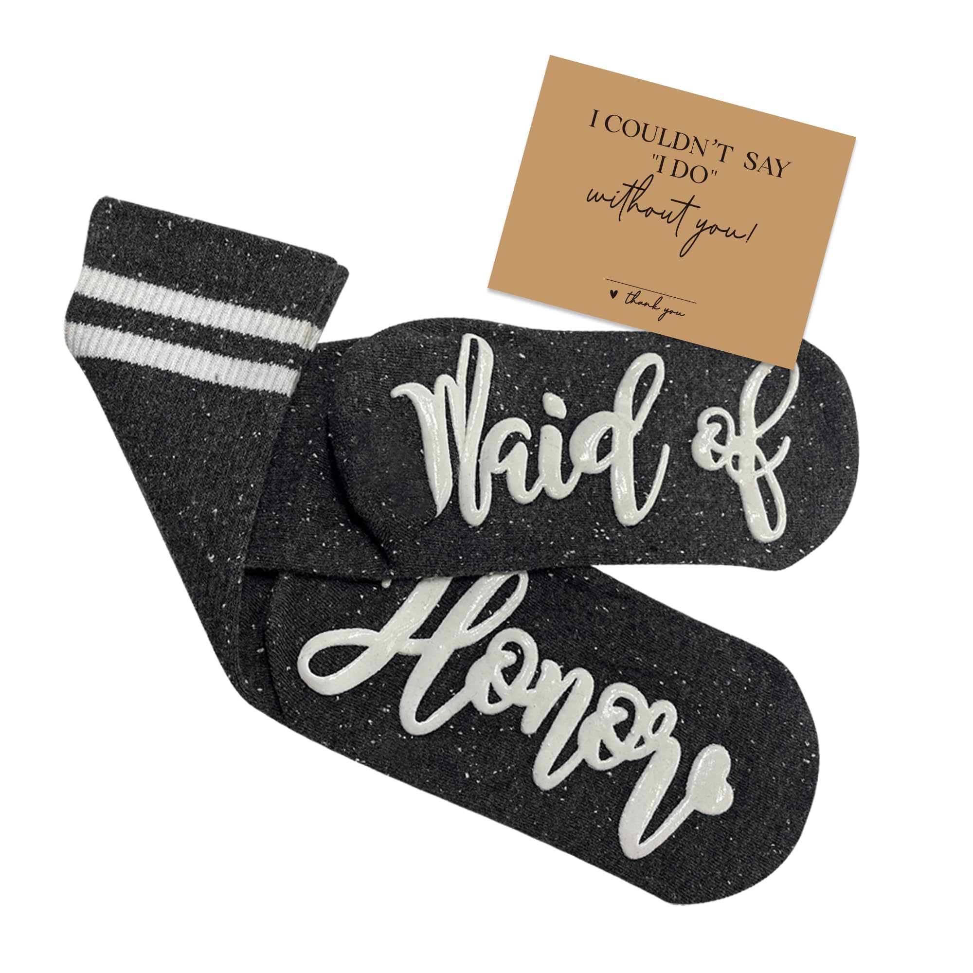LADY&HOME Bridesmaid Gifts for Bachelorette Party Favors Bride Socks Bridal Shower Wedding Gifts, Maid of Honor (Grey), 4.5-10 UK