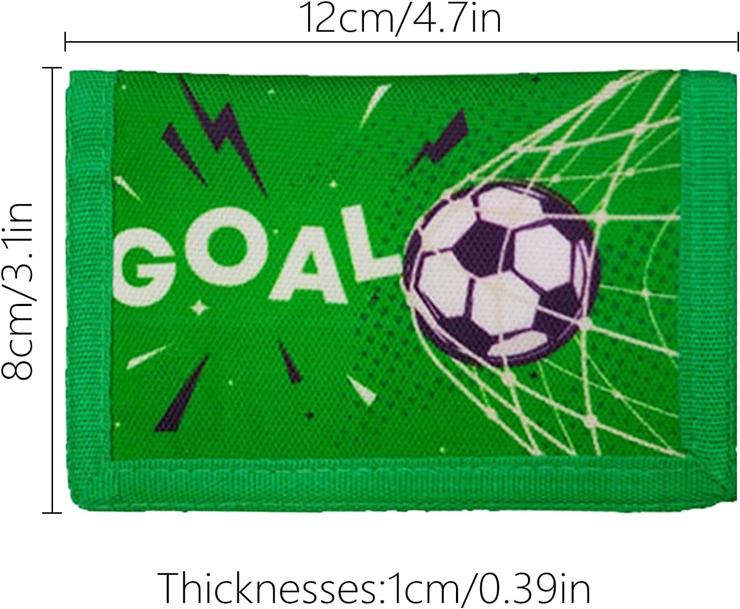 Small Wallet for Boy Trifold Youth Wallet with Lanyard Zippered Coin Pocket Card Holders Football Pattern Purse Football Coin Purse