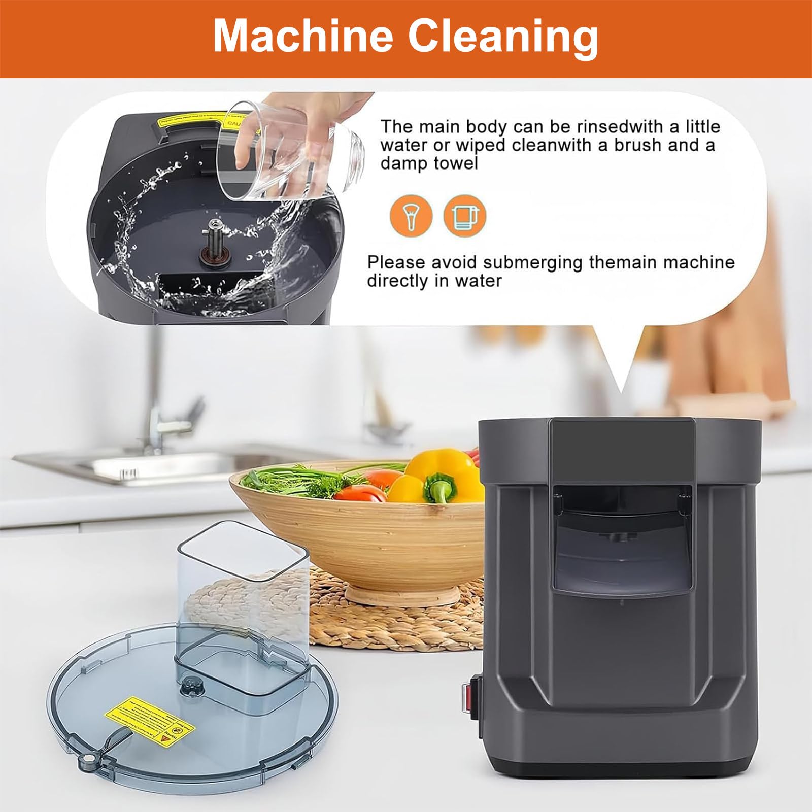 Tritatutto Elettrico per Verdure, Robot da Cucina Professionale, Tritatutto per Affettare (2,5 mm), Sminuzzare (2,5 mm), Tagliare a Cubetti (9 mm),Grey