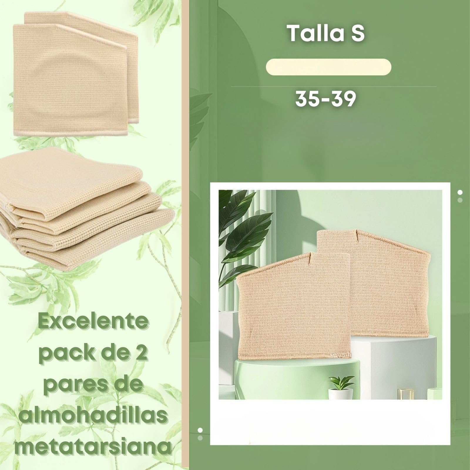 Almohadillas Metatarsianas, 2 Pares Plantillas Metatarsalgia y Almohadillas para Pies con Gel, Protector de Antepié para Reducir Presión al Caminar, Mujer y Hombre. Talla 35-39