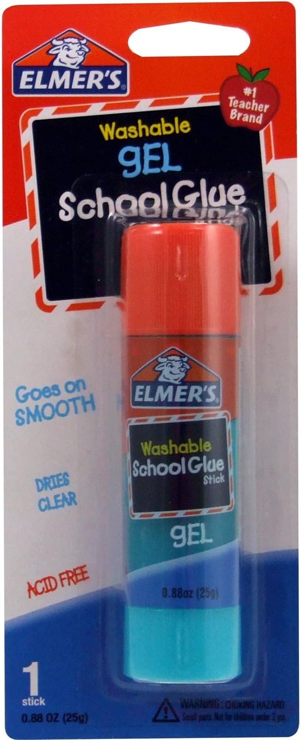 Washable Gel School Glue Stick, 0.88 oz, Single Stick (E519)