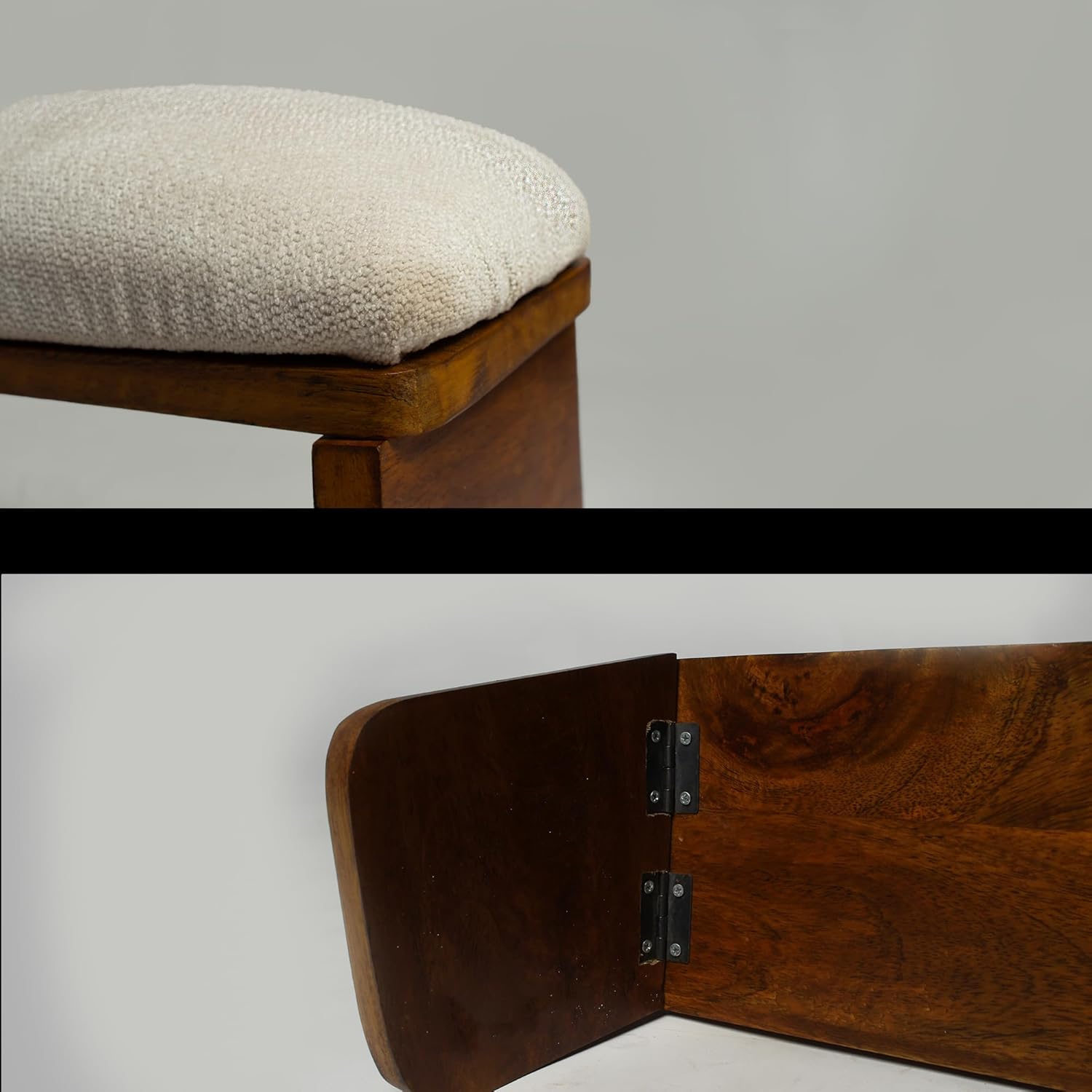 HOMORA Handcrafted Wooden Meditation Bench – Ergonomic Cushioned Yoga Stool, Ergonomic Kneeling Stool for Prayer, Yoga, Zen Meditation, Floor Sitting – Portable Low Table for Home & Studio