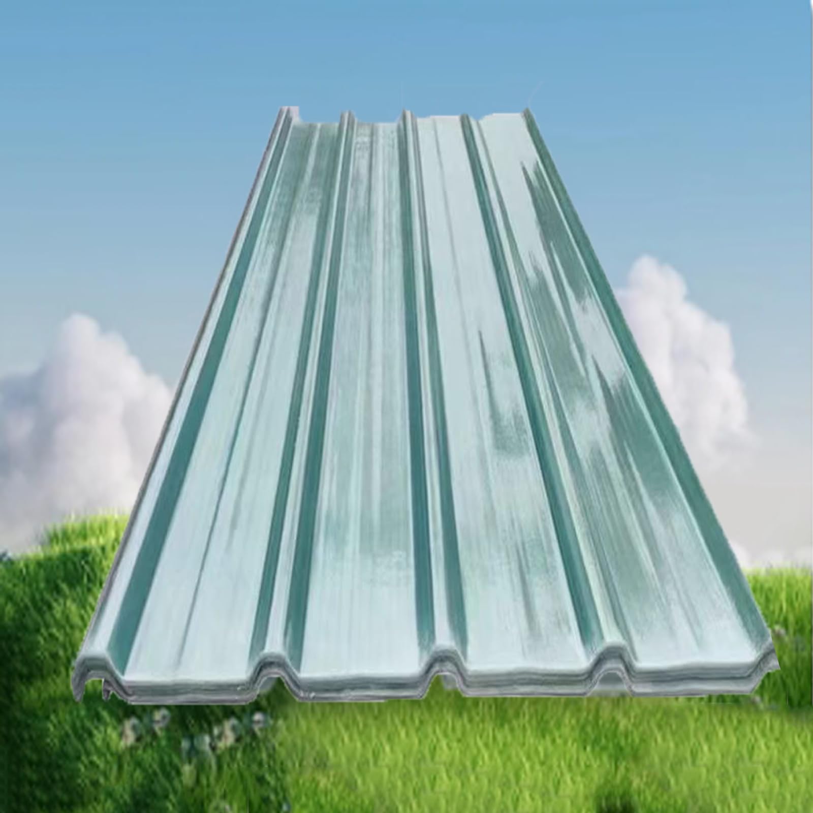 E Ecatee Transparent 99% Uv Protection Corrugated Roofing Sheets,Strong 1Mm Fiberglass Daylighting Panels,Flame Retardant Roofing Sheets Rainproof Roof Panel,Length 0.5M-2.3M Optional,Easy To Cut (0.9X1.2m/35X47in)