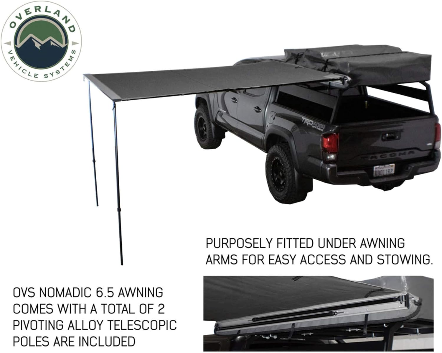 OVS Nomadic Awning 2.0 - Dark Gray with Black Travel Cover Universal