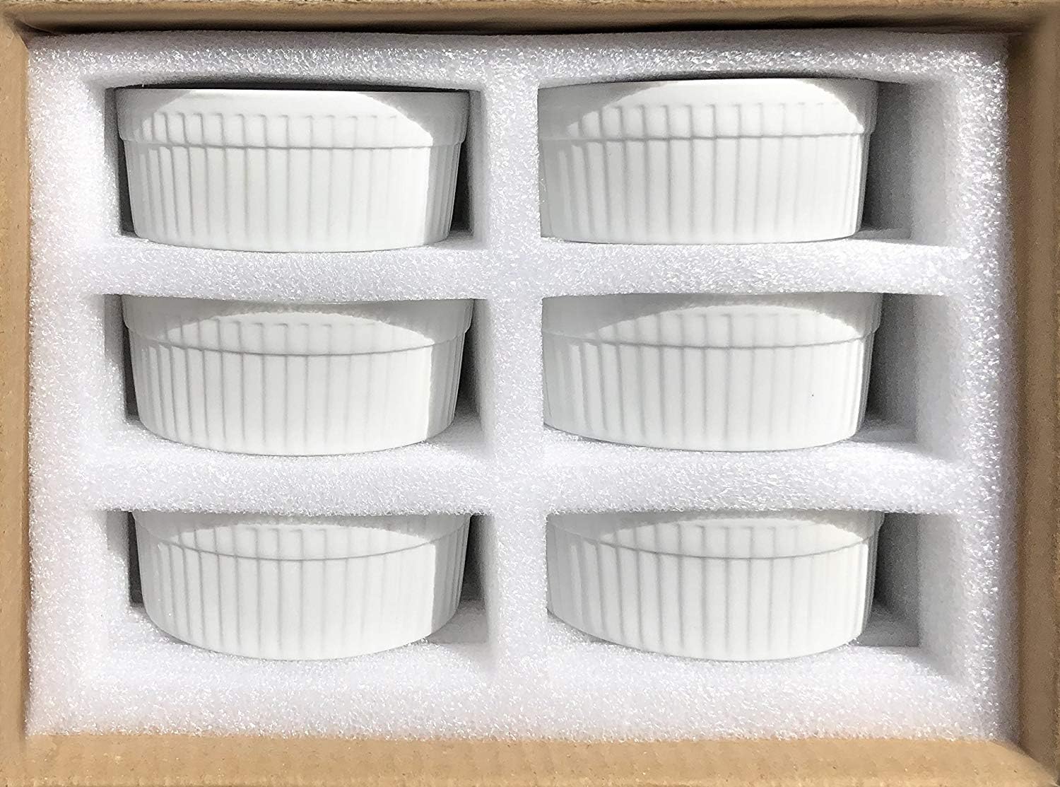 White Porcelain 6-Piece Ramekin Set, 8oz. Dishwasher, Microwave and Oven Safe!: Home & Kitchen