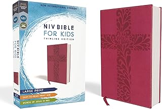 NIV, Bible for Kids, Large Print, Leathersoft, Pink, Red Letter, Comfort Print