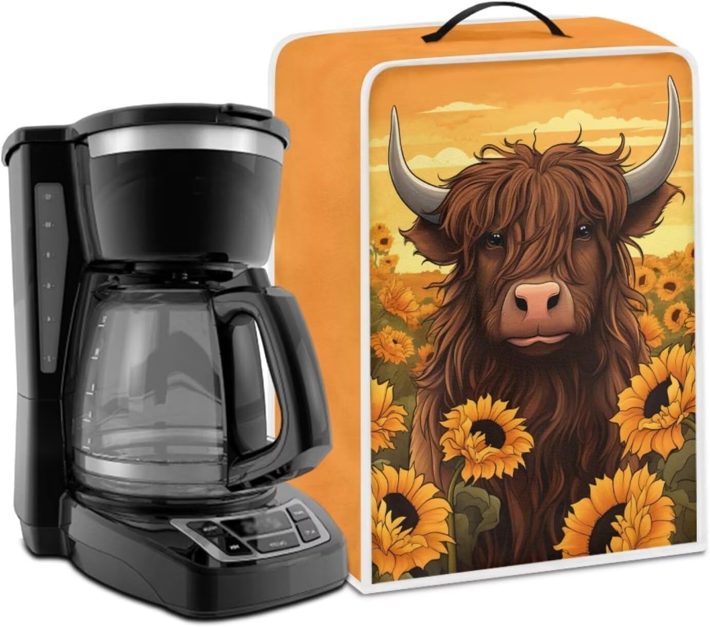 Hinthetall Sunflower Cow Coffee Maker Cover Blender Dust