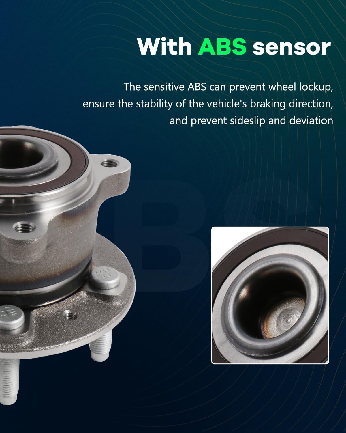 SCITOO 2 x Rear Wheel Bearing and Hub Assembly 2011-2012 For Chevrolet Cruze,W/ABS 5-Lug 1.4L 1.8L 512446