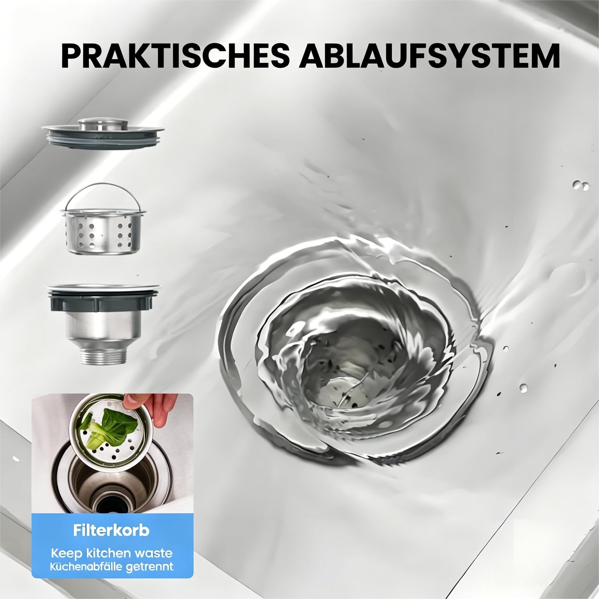 GarveeLife Freistehend Edelstahl Multifunktionswaschtisch, 120x45x82 cm | Freistehend mit großer Arbeitsfläche, geeignet für Waschküche, Garage sowie Hauswirtschaftsraum