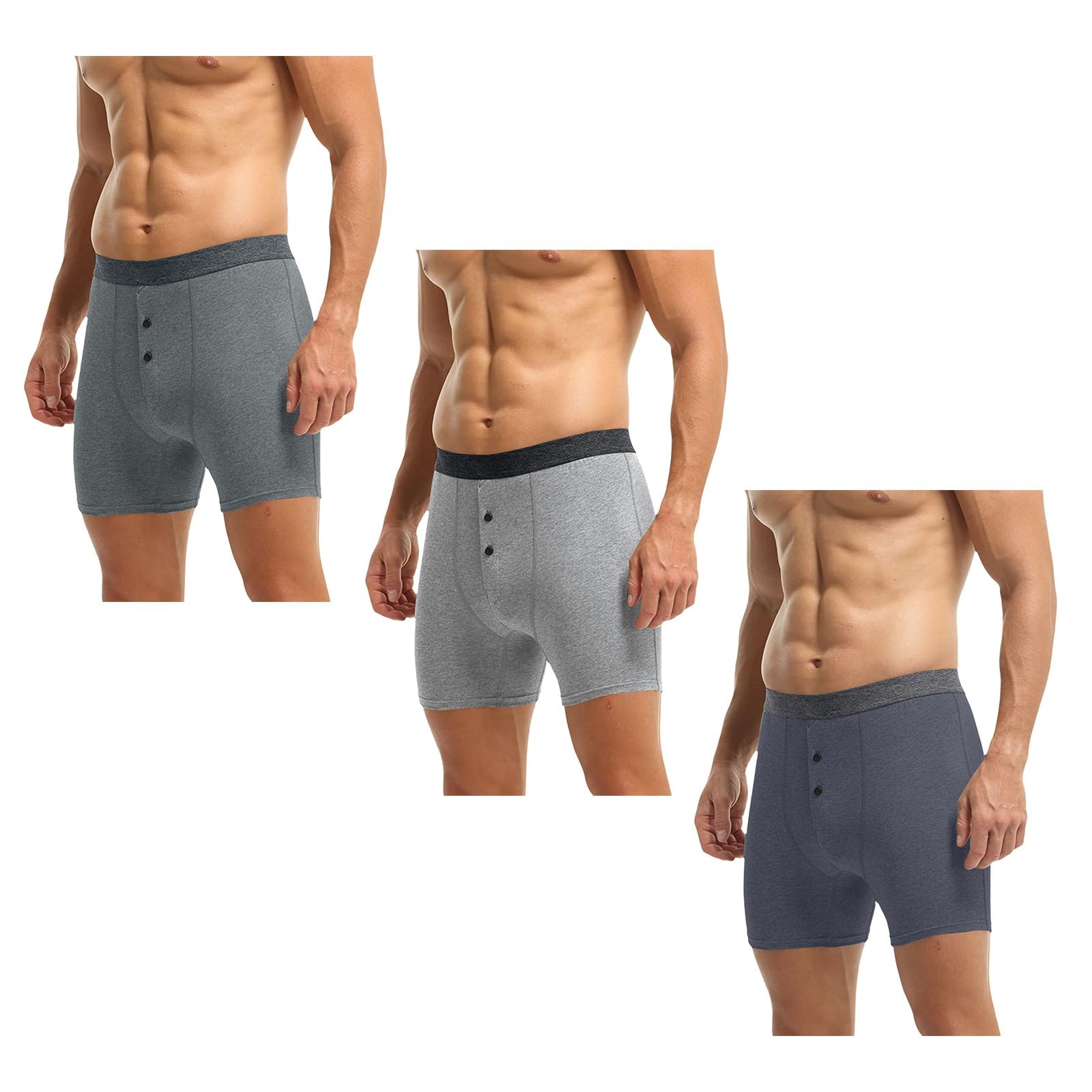 Calzoncillos bóxer para hombre, de algodón, largos, deportivos, suaves, cómodos, aireados, moldeadores de figura, ropa interior para hombre, transpirables, paquete de 3 unidades