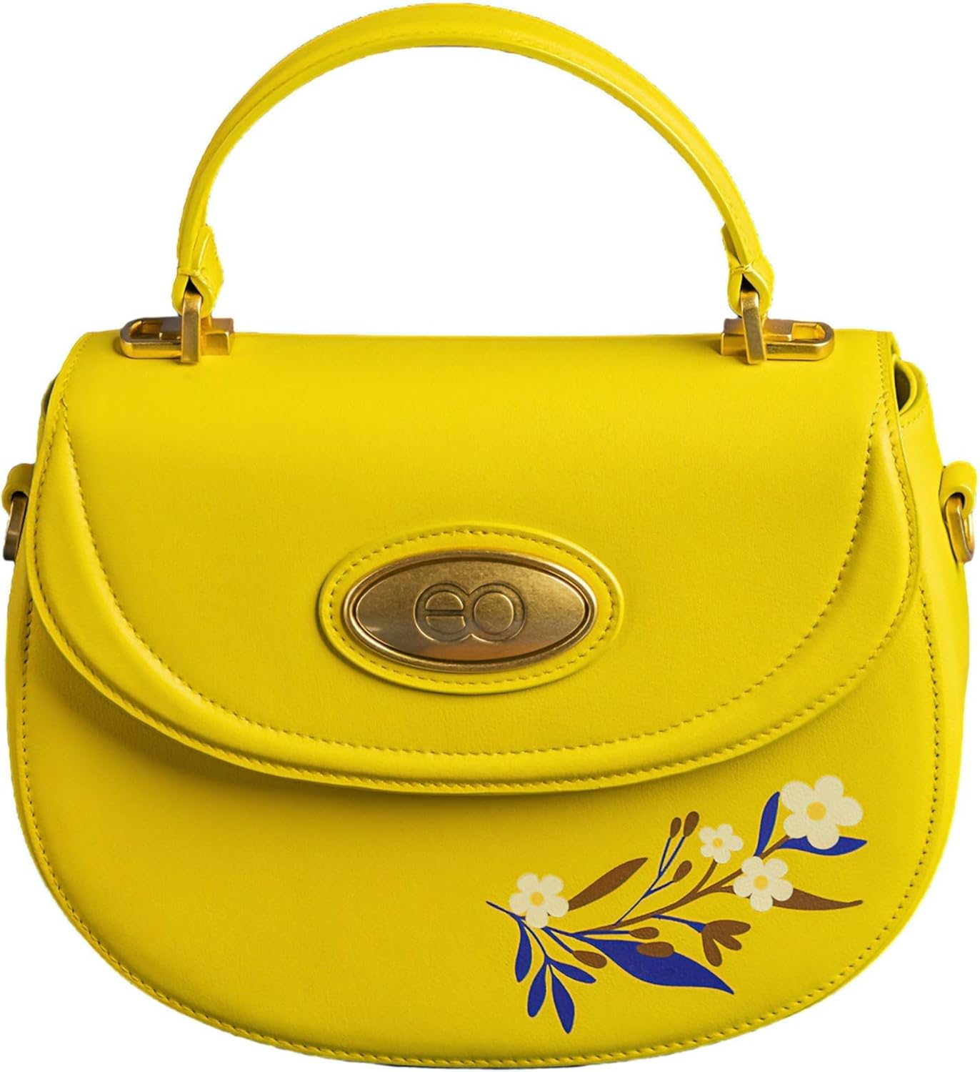 elpreole Leather Yellow Purse Cute Designer Crossbody Handbag For Women, Telfar Mustard Clutch