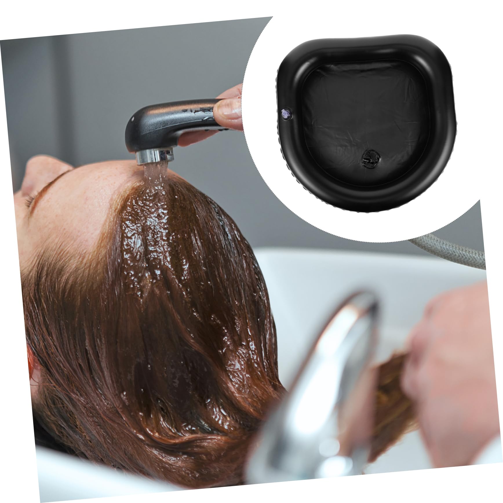 FOMIYES Inflatable Bedside Shampoo Basin Hair Wash Basin for Bedridden Hair Washing Basin