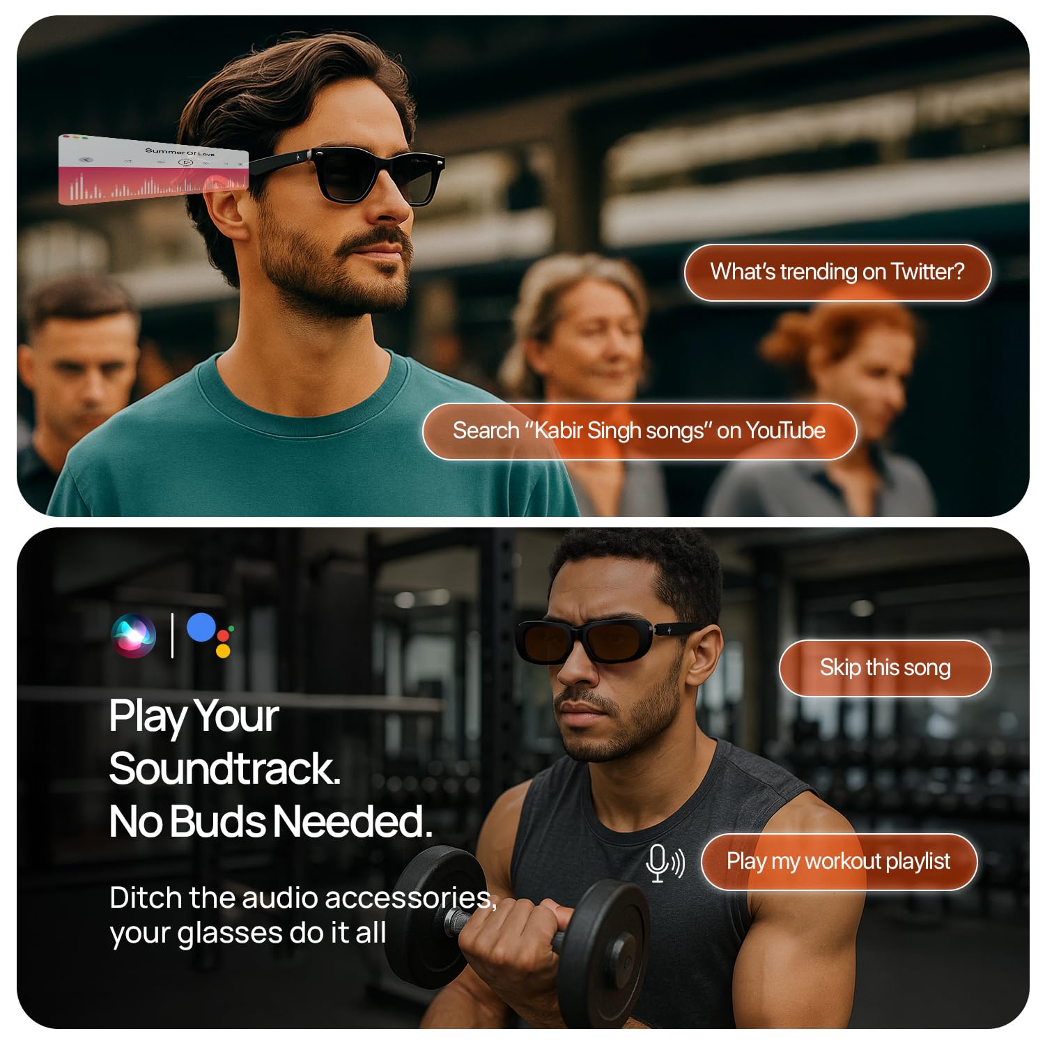 Fire-Boltt Fire-Lens Dune Smart Glasses, Bluetooth Calling & Open-Ear Bluetooth Sunglasses with HD Sound & Smart Audio Touch Controls Voice Assistant (Siri/Alexa/), Fast Charging for Men & Women — Amazon image 12