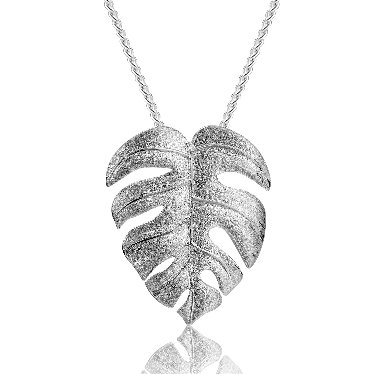 Lotus Fun ✦Gift for Christmas S925 Sterling Silver Pendant Monstera Leaves Pendant for Girls, Natural Aventurine, Creative Unique Jewellery for Women