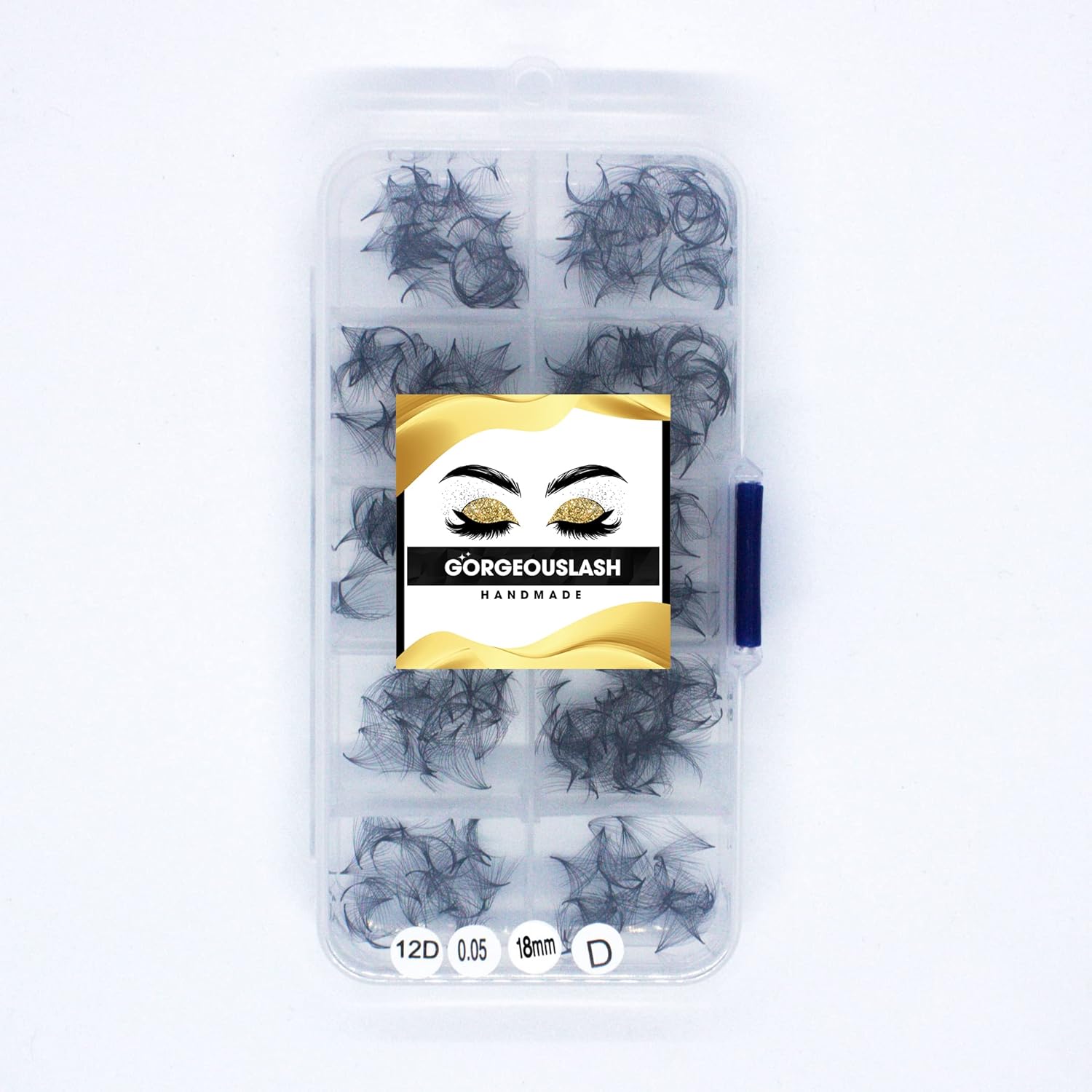 12D Lashes, 1000 Premade Loose Lash Fans. Eyelash Extension. Handmade. (12D 0.05 - D Curl, 18mm)