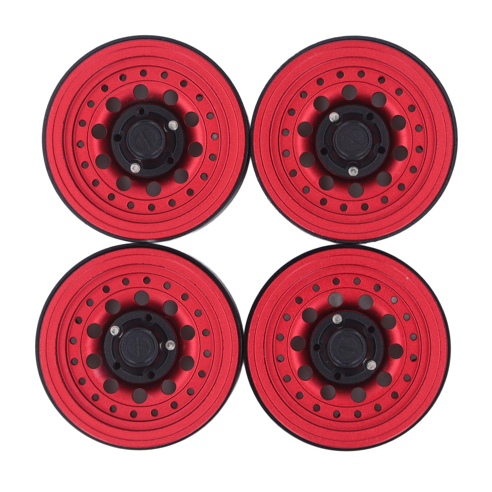 Set di Ruote Beadlock RC 1.9 Pollici in Alluminio (rosso)