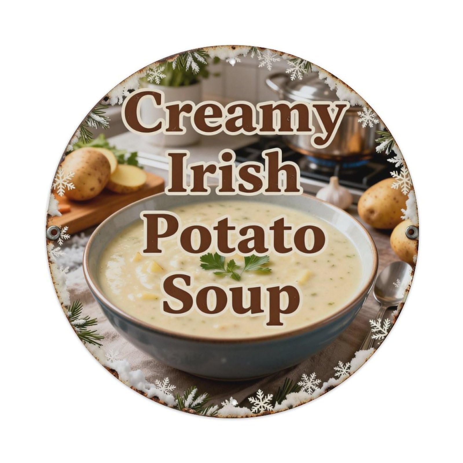 Creamy Irish Potato Soup Metal Tin Sign Plaque