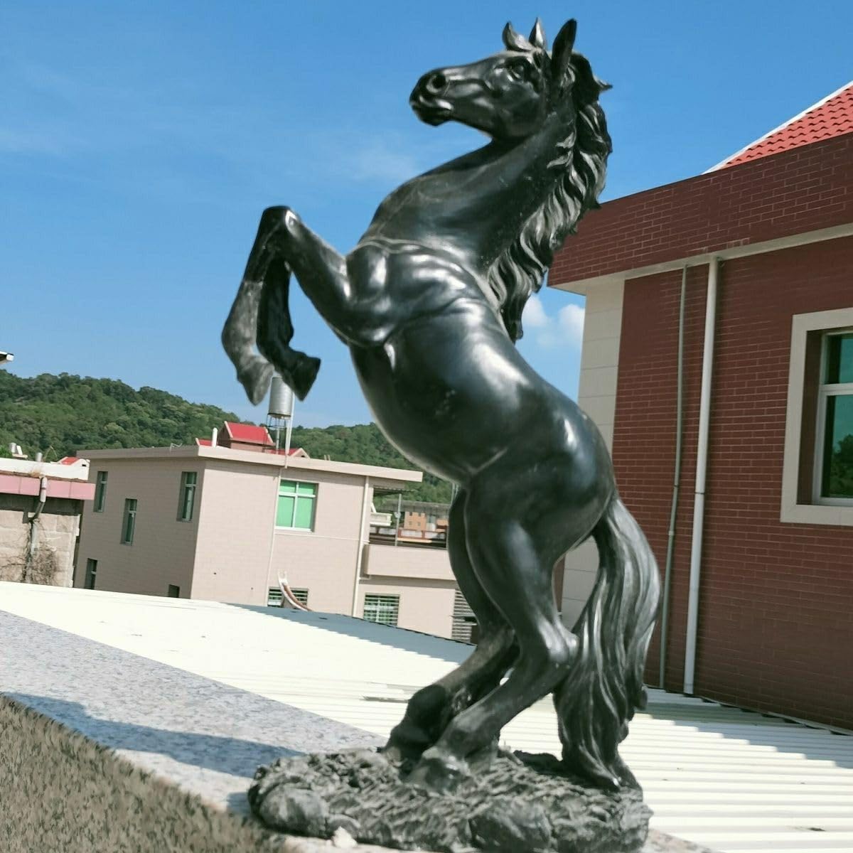 Amazon.co.jp: MOMOAO 馬 装飾品 ゾウ 馬の彫刻 馬の像 開運グッズ