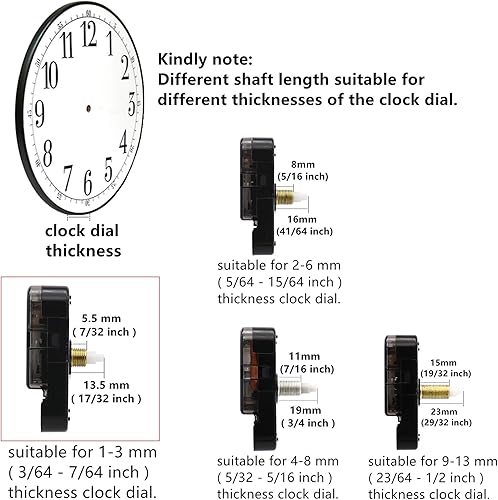 Miniatura 4 de 12888 Youngtown - Reloj con eje de 0.531 in con 2 manecillas de pala para adaptarse a diales de hasta 15.7 in (15,7 pulgadas) de diámetro.
