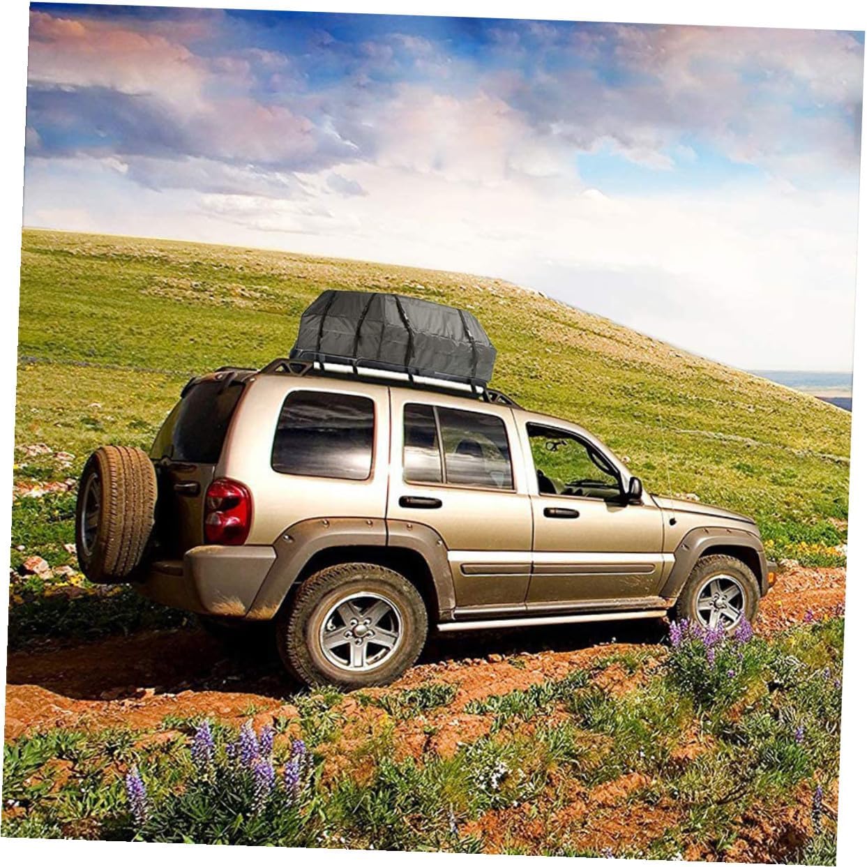 Waterproof 600d Oxford Car Roof Cargo Bag with Anti-dust and Sun Protection, Vehicle Rooftop Carrier for Travel Storage, Universal Fit Soft-Shell Luggage Holder