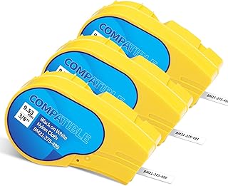 Compatible M21-375-499 Brady Nylon Cloth Label Tape 3/8, Black on White Cartridge for Wire Labeling,Use for BMP21-PLUS,BMP21-LAB,BMP21,IDPAL,LABPAL Label Printer,0.375" Width,16'Length,3-Pack