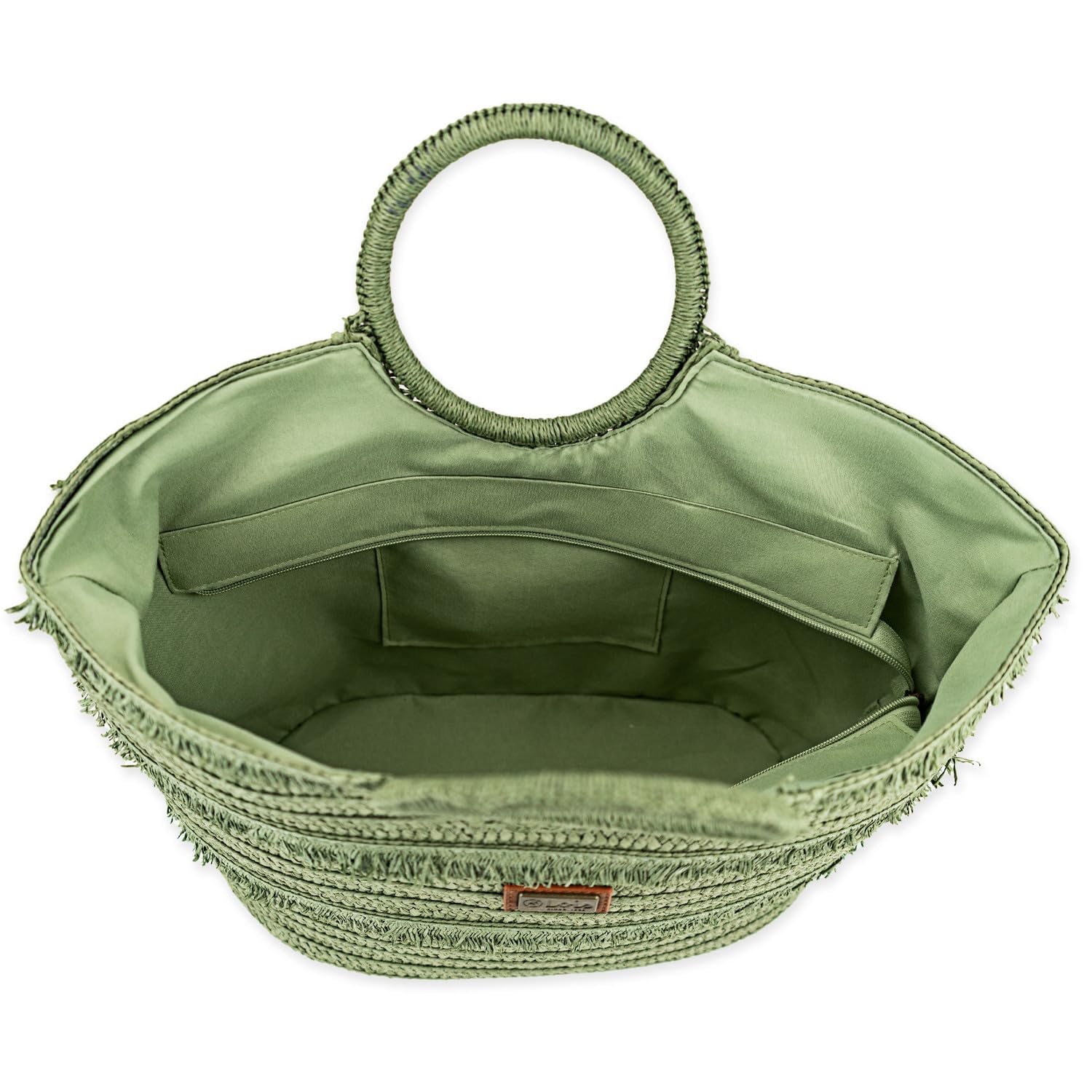 Lois - Bolso Capazo Rafia Mujer Para Playa Ideal Verano. Capazos Mimbre Mujer Estilo Rústico Elegante y Ligero