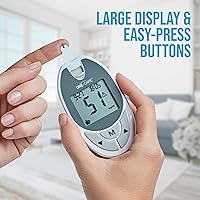 Vista 5 de ONE-CARE Glucose Monitoring System with Glucometer, 10 Test Strips, Lancing Device, 10 Lancets, and Carrying Case -Blood Sugar Testing Kit for