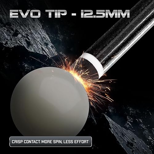 Miniatura 3 de EVO - Taco de piscina de fibra de vidrio con piedras preciosas, varillas de piscina de baja desviación con junta de 516 x 18 pines y punta de 0.492