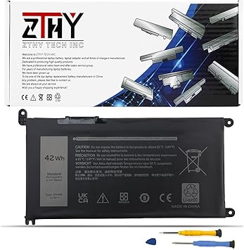 استبدال بطارية الكمبيوتر المحمول ZTHY JPFMR لجهاز Dell Chromebook 3400 3100 2 في 1 5488 5493 5593 Series 0JPFMR 7MT0R 16DPH 65N6H 7T0D3 07GDY DN33X RDNP5 11.4V 42Wh 3Cell