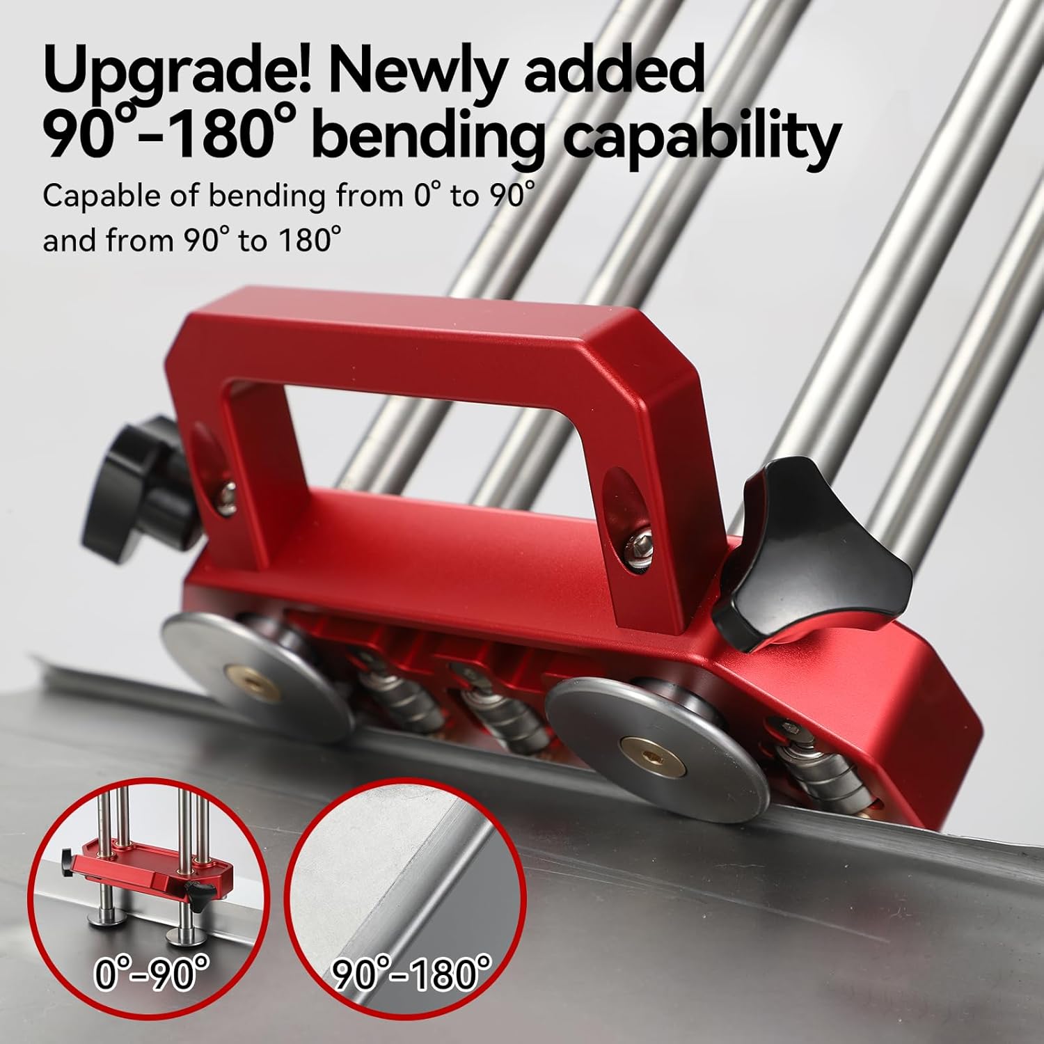 Sheet Metal Roller 2 Station Metal Bender， Metal Roofing Tools，Sheet Metal Fabrication，0-90° Bending Range，90-180°（0.5in）lightweight and highly portable， Large Sheet Metal Roller and Bending Tool(7in)
