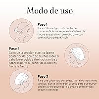 Vista 4 de Gorra de ducha Kitsch Luxe, reutilizable e impermeable, resistente al moho, forrada y acondicionada