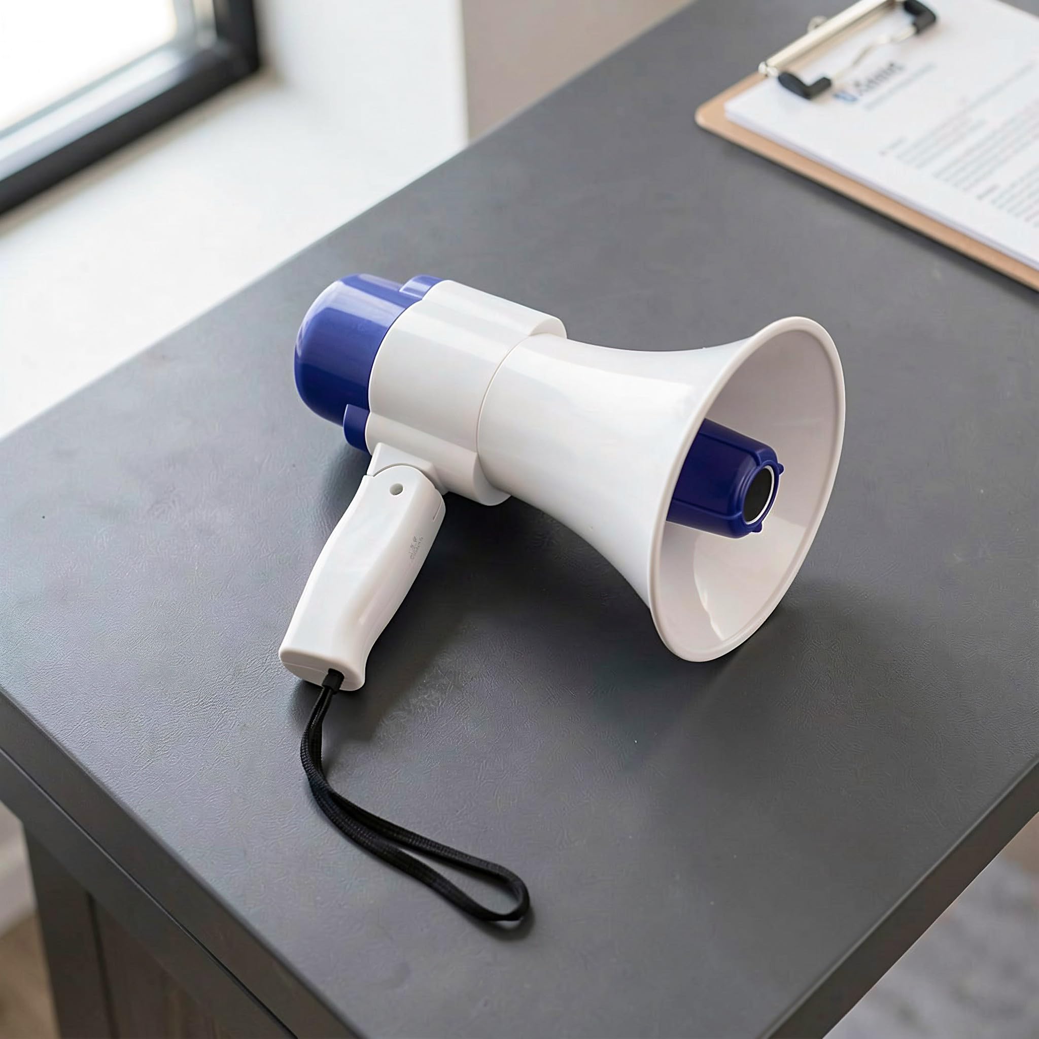 TOYANDONA Megafono, Amplificatore vocale Portatile con Funzione di | Sirena integrata, volume regolabile, altoparlante portatile per calcio, baseball, cheerleading e esercitazioni di sicurezza.