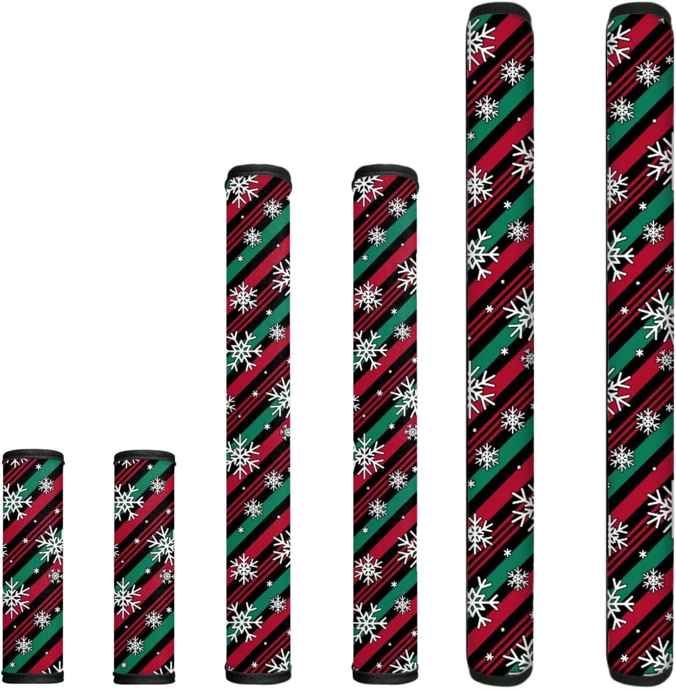 ZDCUSTOM Christmas Fridge Door Handle Covers,Hello Christmas Kitchen Appliance Protective Gloves for Oven Dishwasher,Washable Refrigerator Handle Cover for Christmas Party,Color Ribbon Snowflake