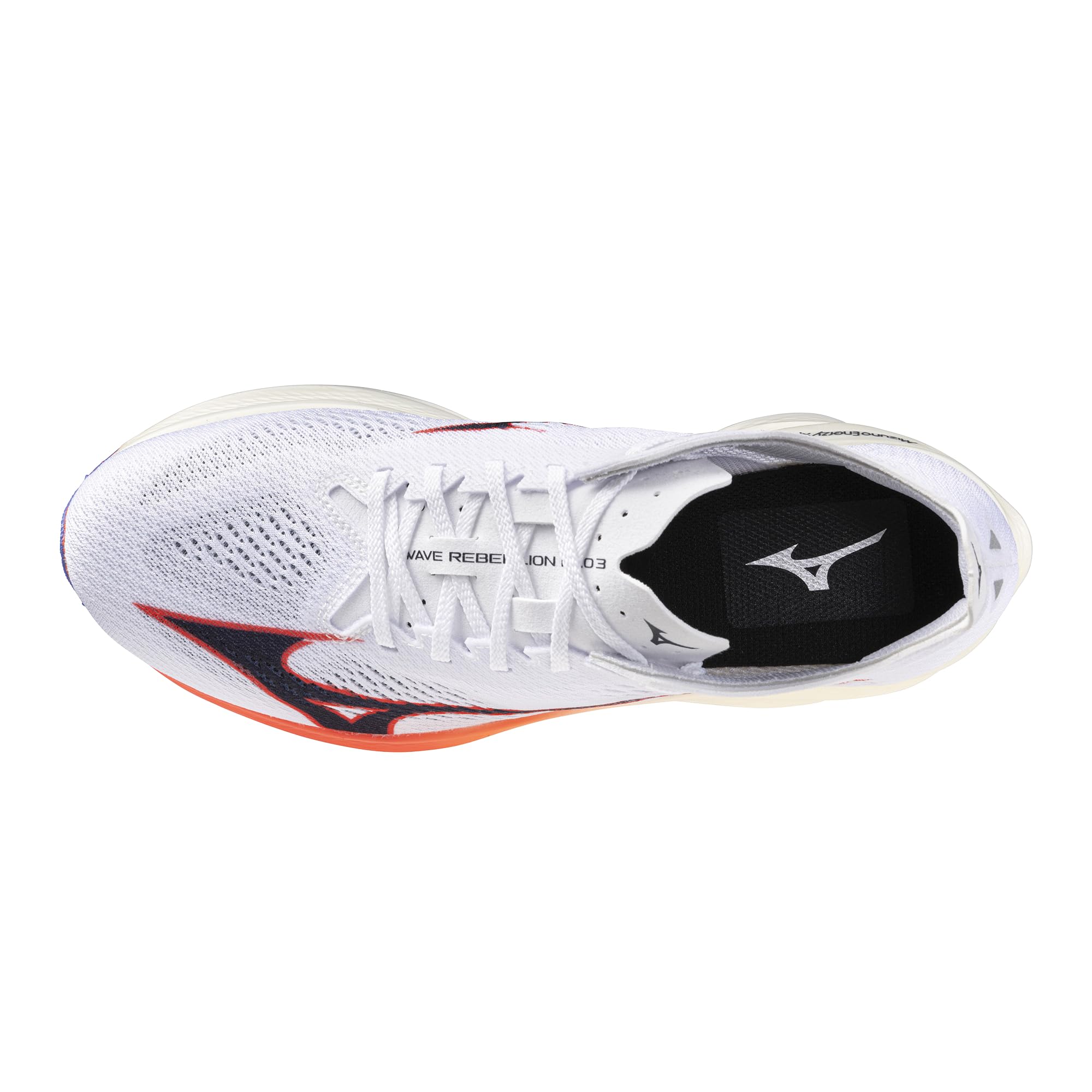Mizuno Wave Rebellion Pro 3 - Tenis de Correr Unisex para Adultos, Blanco-Azul barítono, 14 Wide Women/12.5 Men