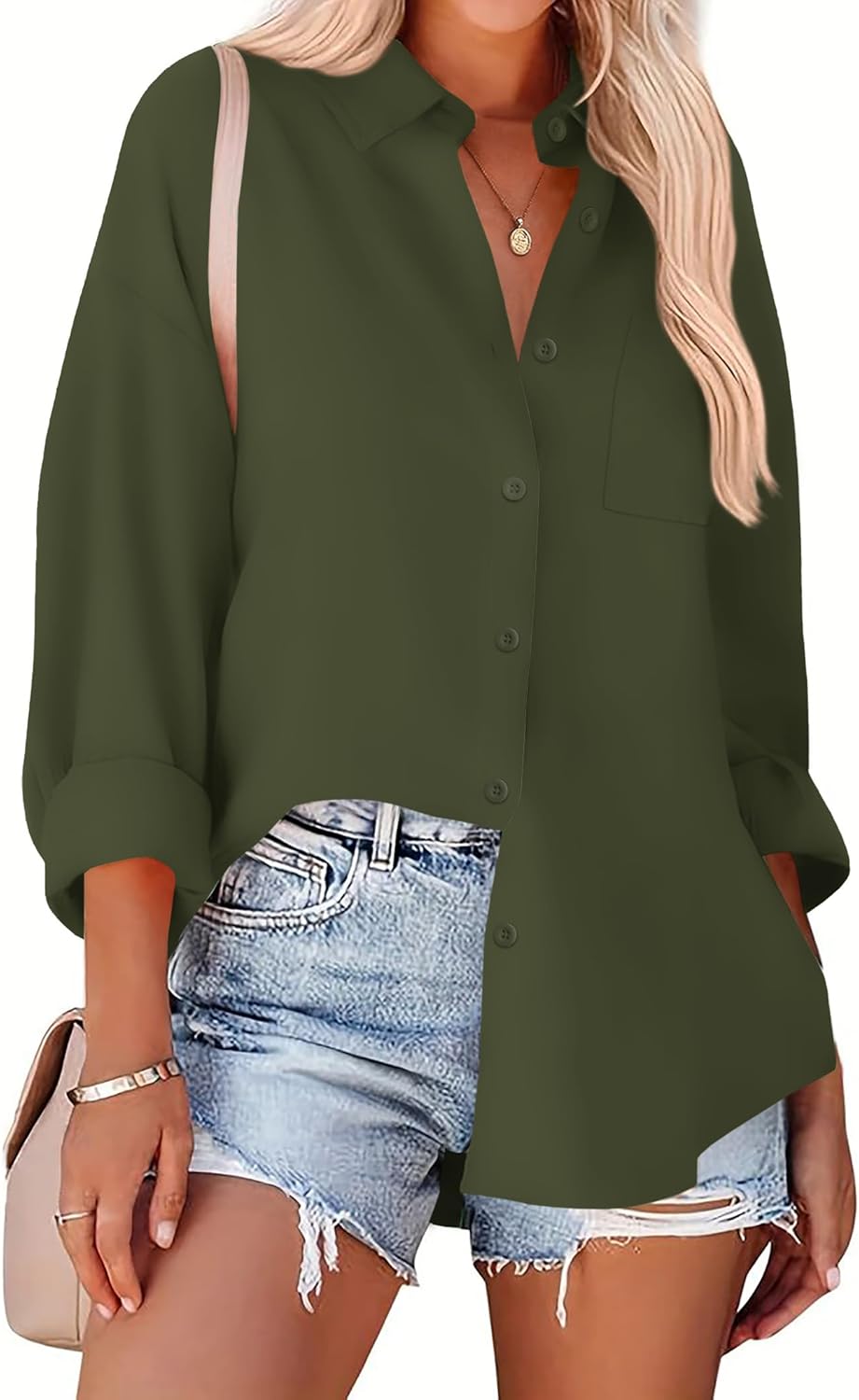 Zeagoo Womens Button Down Shirts Oversized Long Sleeve Floral Printed Blouses Casual Work Tops Drop Shoulder Outfit Clothes