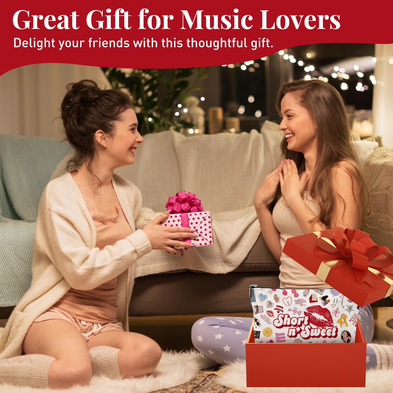 Singer Makeup Bag with Zipper, Make up Bags for Women Daughter Sister Friends Singer Merch Cosmetic Bag Musical Gifts for Music Lovers - Image 2
