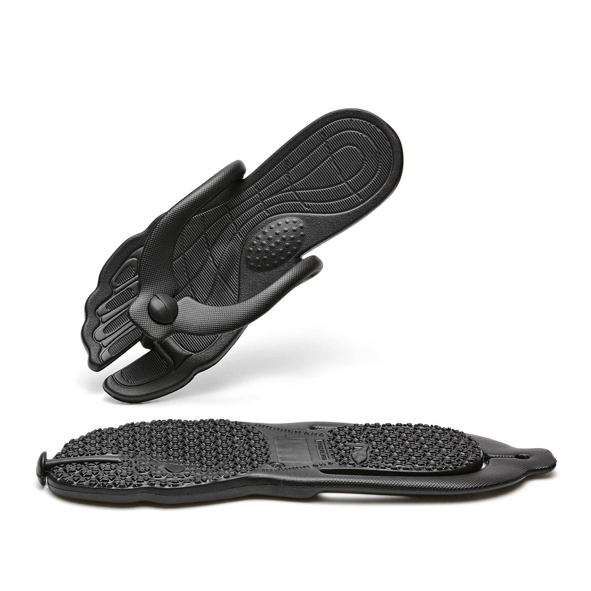 Portable Foldable EVA Flip Flops Unisex Non-Slip Lightweight Flexible Water-Resistant Quick-Dry Travel Hotel Beach Swimming Indoor Outdoor Slippers