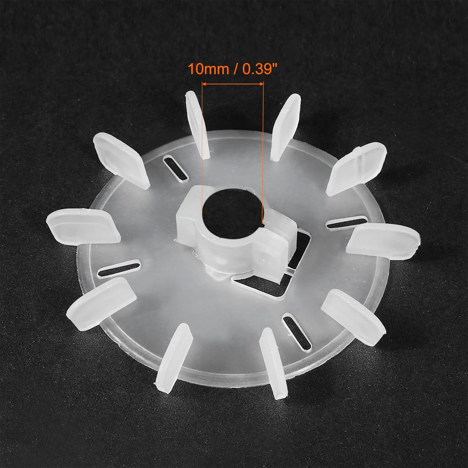 uxcell Motor Fan Blade 105mmx10mm Round Shape Bore White Engineering Plastic 10 Vanes