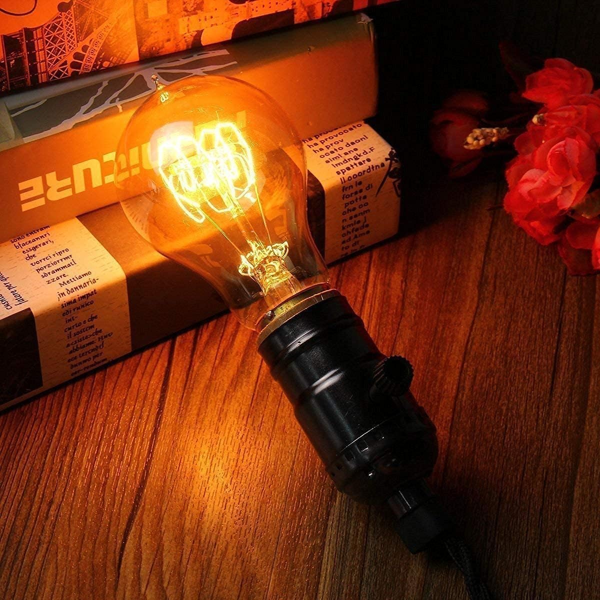 GOENDR 4 Pack E26 Edison Bulb + 4 Pack A19 Vintage Edison Bulb