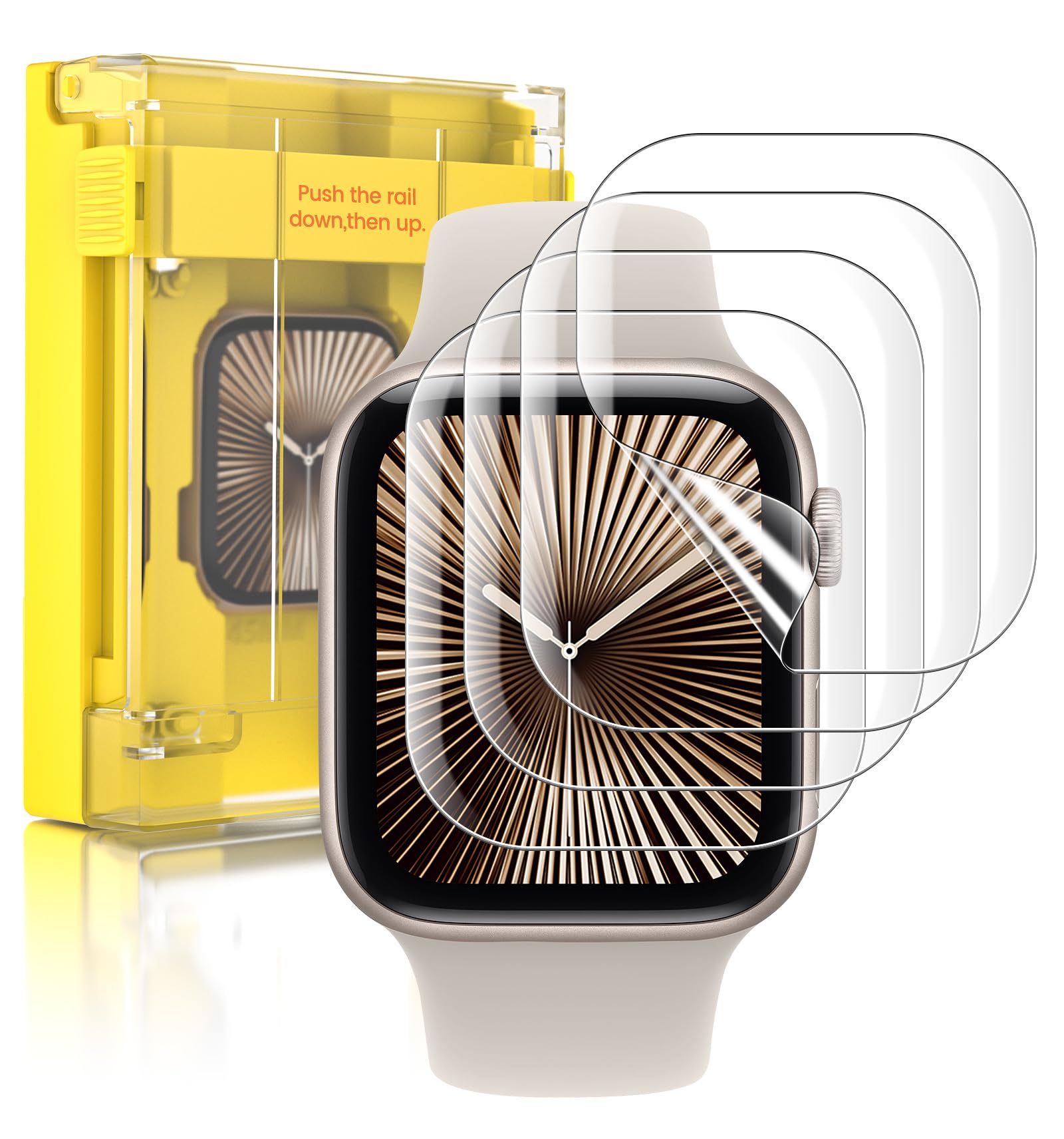 EZ-GLAZ 4 Pack for Apple Watch Series 11 10 Screen Protector 42mm