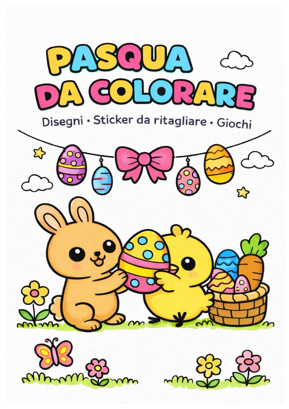 PASQUA DA COLORARE PER BAMBINI 4-8 ANNI |10 Disegni | Sticker da Ritagliare | 3 Labirinti Semplici: Disegni semplici da colorare, sticker da ... – attività pasquali per bambini 4-8 anni