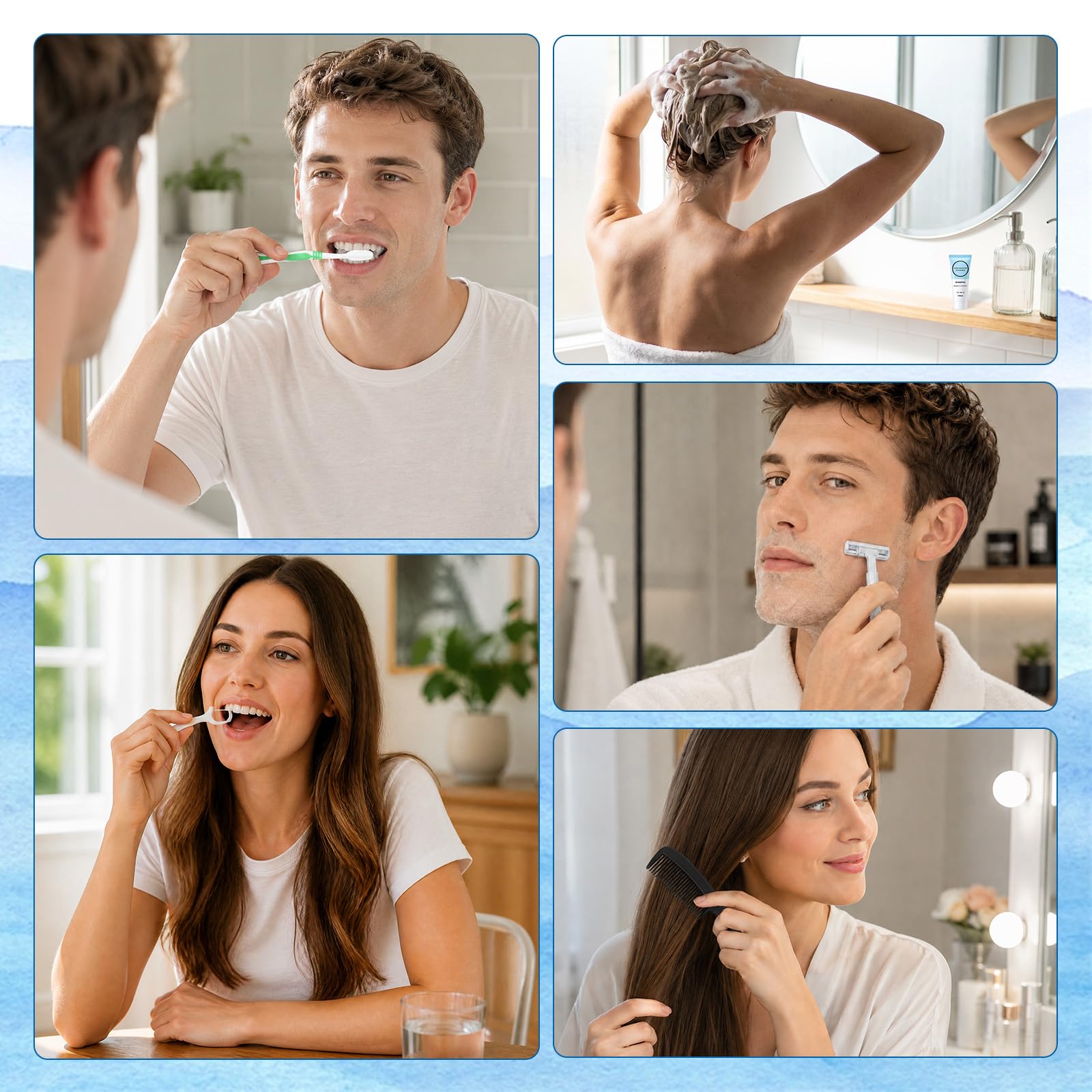 Confezione da 40 kit di igiene personale 9 in 1, confezionati | Kit di articoli da toeletta da viaggio per donne e uomini, forniture per senzatetto, per viaggi, beneficenza, affari, ospiti