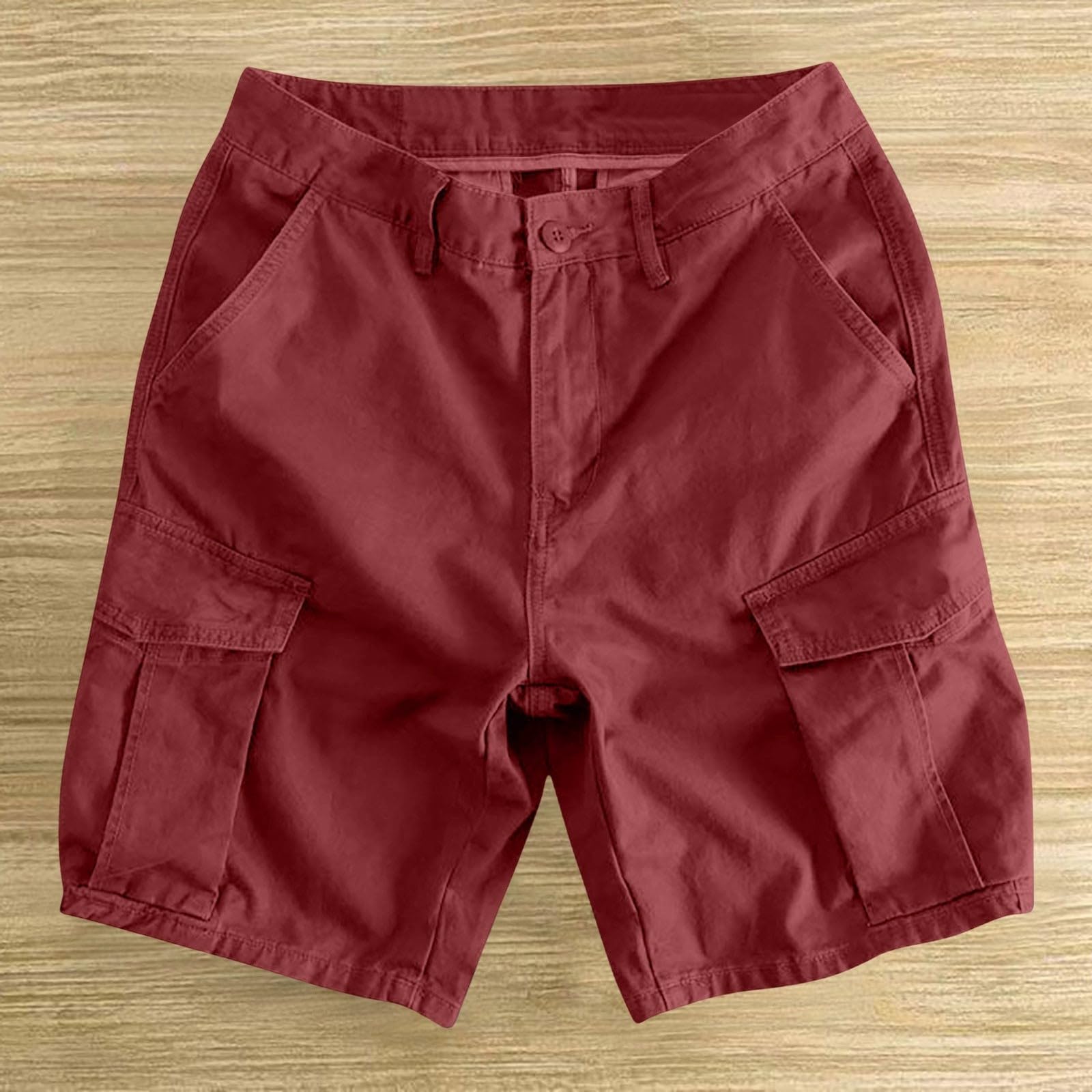 Bermuda Cargo Homme Coupe Ample Poches Latérales Fermeture Bouton Passants Ceinture