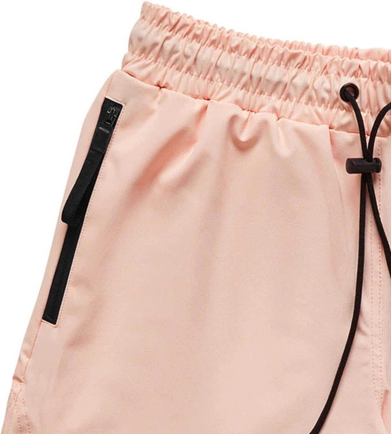 Men's Elastic Waist Drawstring Fashion Hiking Short Summer Beach Short Zip Pockets Classic Fit Work Athletic Short