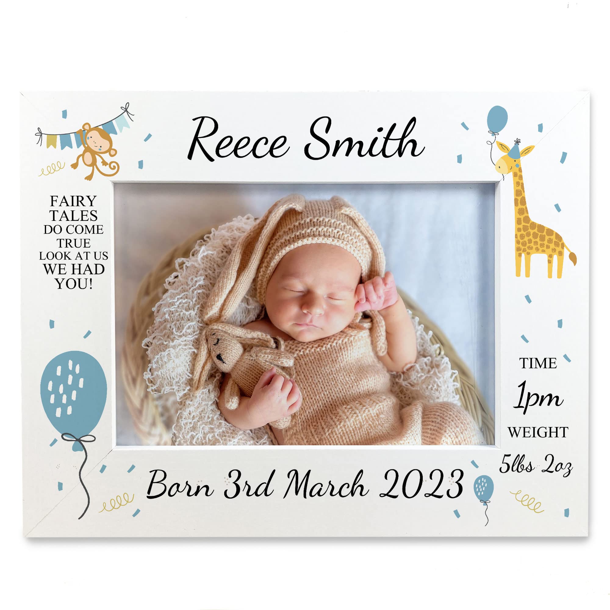 RED OCEANPersonalised Baby Gift Photo Frame Birth Details Nursery Decor Baby Boy Gifts Keepsake Newborn Gifts New Mummy and Daddy Gift