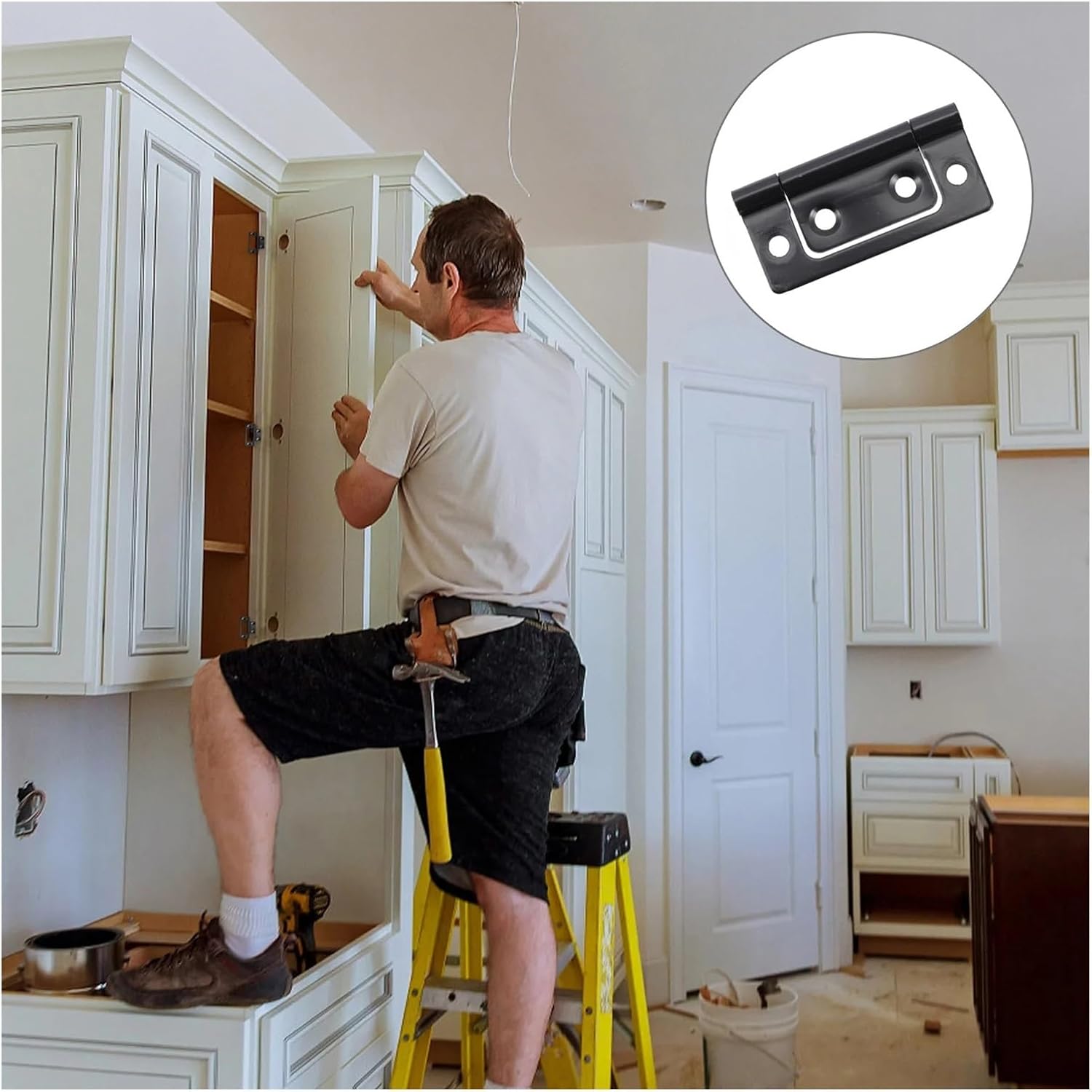 Overlay Cabinet Hinges Concealed Door Hinges 12pcs Black Door Hinge for Display Cabinet and Home